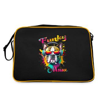 Funky Mum. anniversaire, fêtes des mères. Chien - Sac Retro - noir/or - Dos