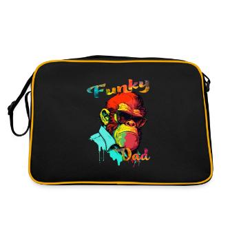 Funky Dad. birthday, Father's Day. Gorilla - Retro Bag - black/gold - Back