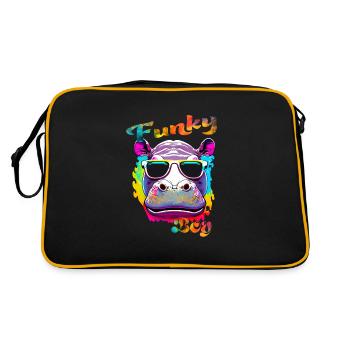 Funky Boy Hippopotamus - Retro Bag - black/gold - Back