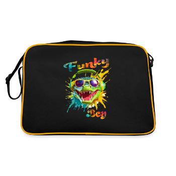 Funky Boy Crocodile - Retro Bag - black/gold - Back