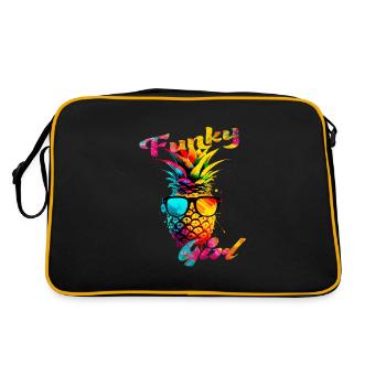 Funky Girl Pineapple - Retro Bag - black/gold - Back