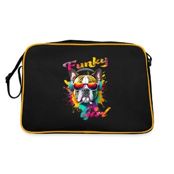 Funky Bulldog Girl - Retro Bag - black/gold - Back