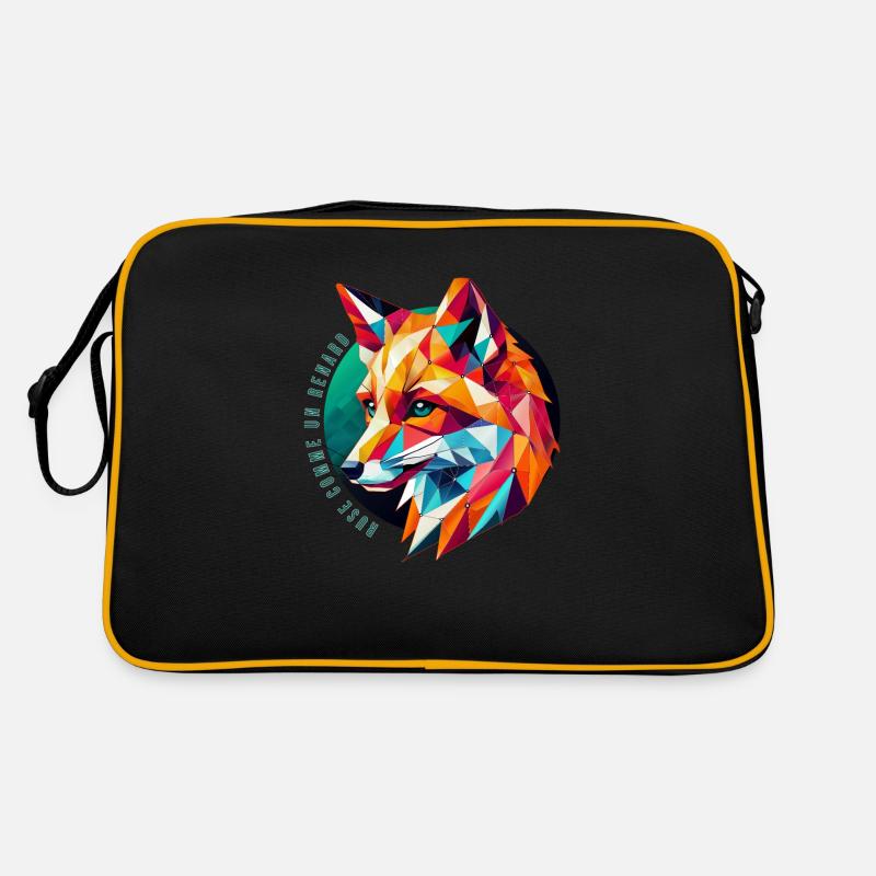 Multicolor Geometric Fox - Abstract Design Retro Bag