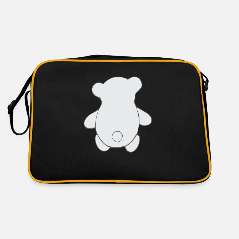 Baerchen3 die farbige Rueckseite - Retro Tasche - Schwarz/Gold
