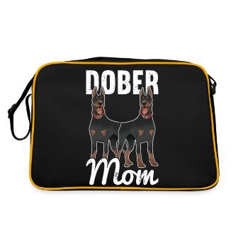 Dobermann Dog Doberman - Retro Bag - black/gold - Back