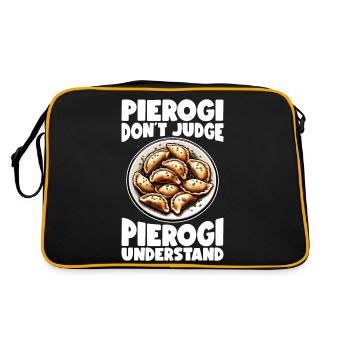 Pierogi Poland Polish Food Pierogies - Retro Bag - black/gold - Back