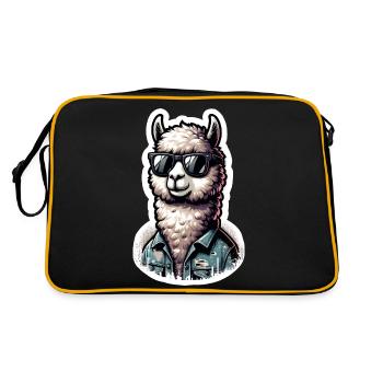 Alpaca Cool Sunglasses Denim Jacket - Retro Bag - black/gold - Back