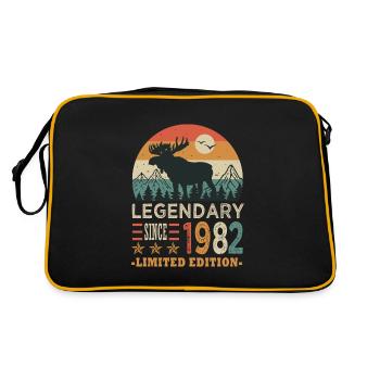 1982 legendäres Jubiläum geboren 1982 - Retro Tasche - Schwarz/Gold - Hinten