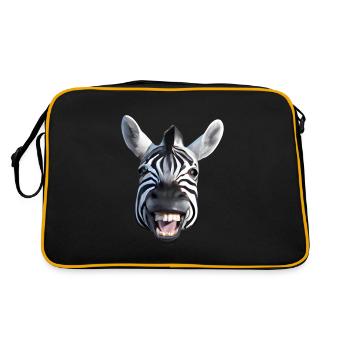 Broadly grinning zebra - Retro Bag - black/gold - Back