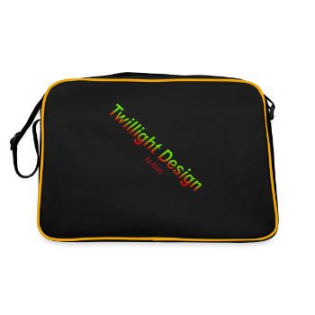 Logo Twillight Design - Retro Tasche - Schwarz/Gold - Hinten