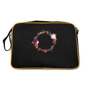 Floral ajoutez votre nom ou n'importe quel texte dans la conception - Sac Retro - noir/or - Dos
