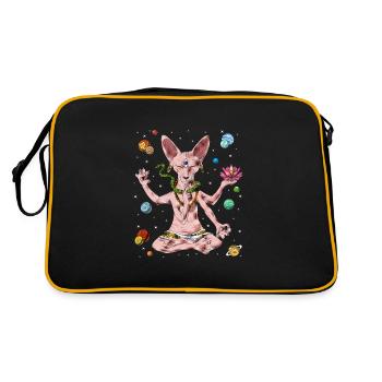 Sphynx Cat Meditation - Retro Bag - black/gold - Back