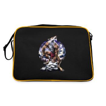 Loup-garou pleine lune hurlant - Sac Retro - noir/or - Dos