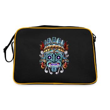Aztec God Tlaloc - Retro Bag - black/gold - Back