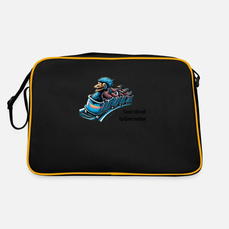 Emu-tional Rollercoaster - Retro Tasche - Schwarz/Gold