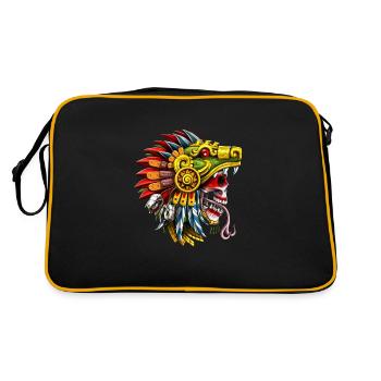 Aztec Serpent Skull Warrior - Retro Bag - black/gold - Back