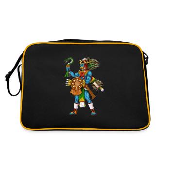 Aztec God Huitzilopochtli - Retro Bag - black/gold - Back