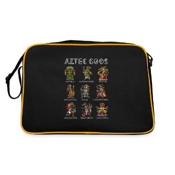 Aztec Mythology Gods - Retro Bag - black/gold - Back
