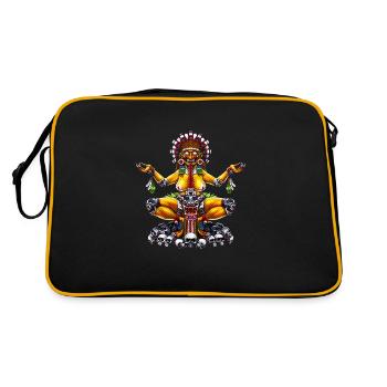Aztec Goddess Tlaltecuhtli - Retro Bag - black/gold - Back