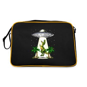 Enlèvement extraterrestre de dinosaure T-Rex - Sac Retro - noir/or - Dos
