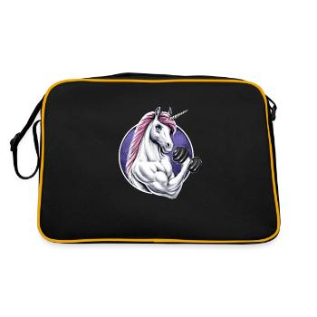 Unicorn Gym Fitness - Retro Tasche - Schwarz/Gold - Hinten