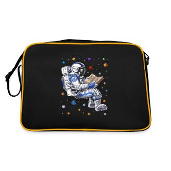 Astronaut Reading Book - Retro Bag - black/gold - Back