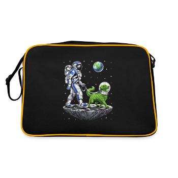 Space Astronaut Walking Alien Dog - Retro Bag - black/gold - Back
