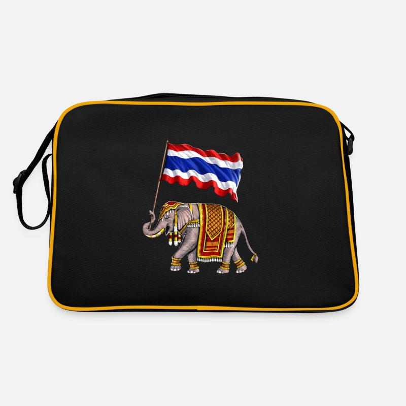Éléphant de Thaïlande Drapeau Thaï Sac Retro