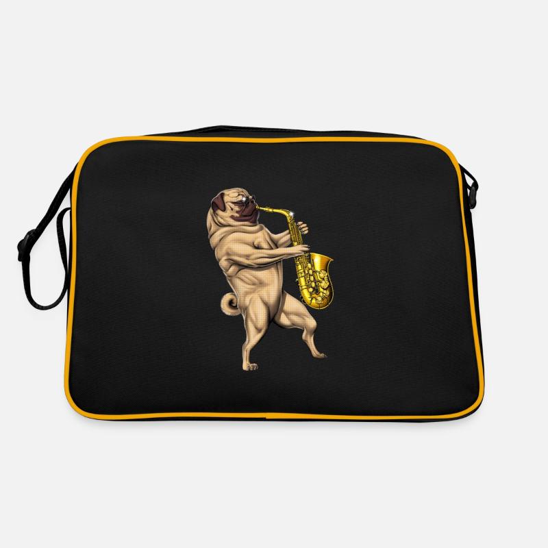Pug Saxophone Player Retro Bag