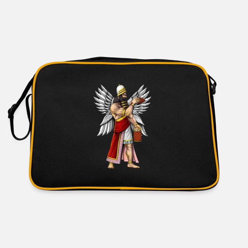 Sumerischer Gott Enki - Retro Tasche - Schwarz/Gold