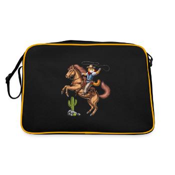 Chat Cowboy Équitation Cheval de Rodéo - Sac Retro - noir/or - Dos