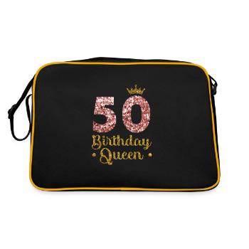 50e anniversaire Reine Cinquante ans Cinquante - Sac Retro - noir/or - Dos