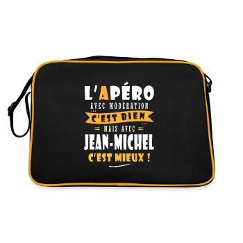 Humour Jean-Michel Apero Humour Drôles jean michel - Sac Retro - noir/or - Dos