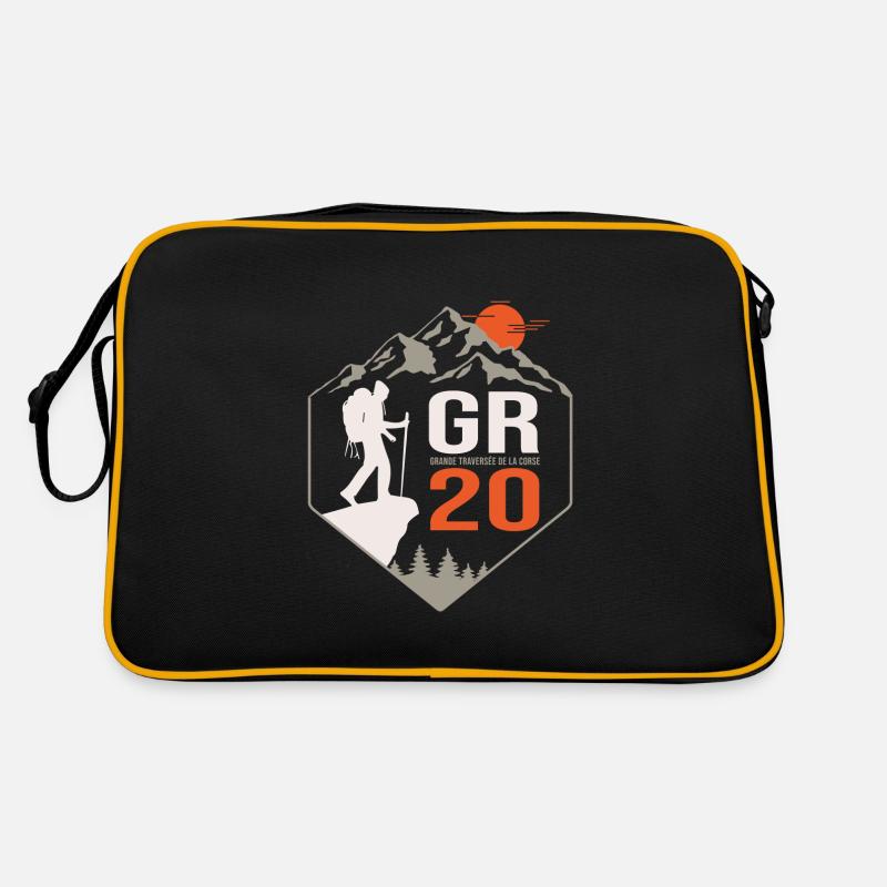 GR 20 Korsischer Wanderweg GR 20 - Retro Tasche - Schwarz/Gold