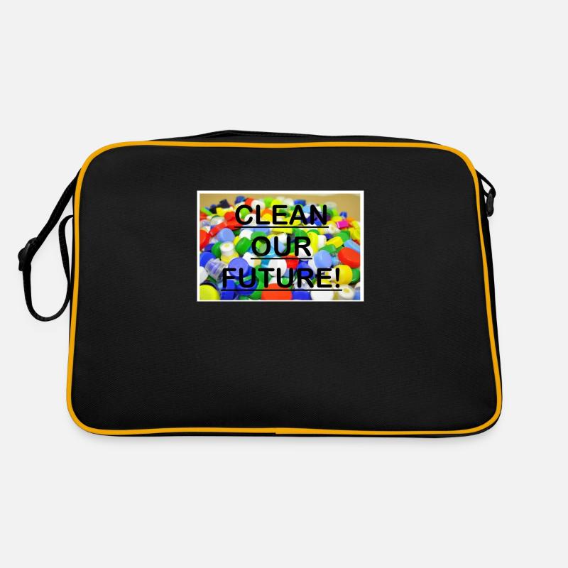 Kunststoff der Zukunft - Retro Tasche - Schwarz/Gold