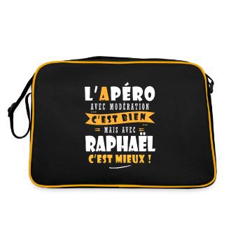 Raphaël Apero T shirt Humour personnalisé raphaël - Sac Retro - noir/or - Dos