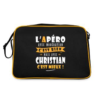 Christian Cadeau Humour cadeau christian - Sac Retro - noir/or - Dos