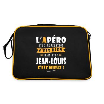 Jean-louis cadeau Humour cadeau jean louis - Sac Retro - noir/or - Dos