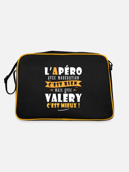 Valéry cadeau Humour personnalisé cadeau valéry - Sac Retro - noir/or - Dos