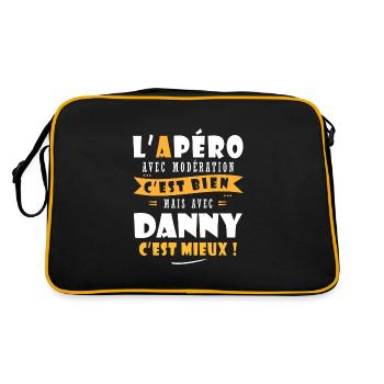 Danny cadeau Humour personnalisé cadeau danny - Sac Retro - noir/or - Dos