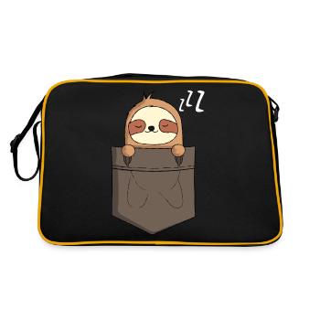 Sloth sloth lover gift sloth love - Retro Bag - black/gold - Back