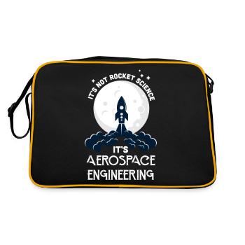 It's Not Rocket Science It's Aerospace Engineering - Retro Tasche - Schwarz/Gold - Hinten