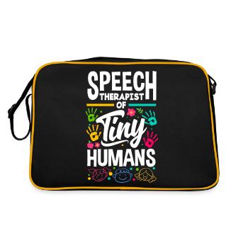 Speech Language Pathologist Pediatric Speech - Retro Tasche - Schwarz/Gold - Hinten