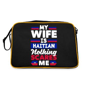 Haïti Haïti Haïti Drapeau Femme Drôle - Sac Retro - noir/or - Dos