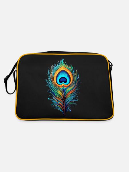 Plume de paon mystique - Sac Retro - noir/or - Dos