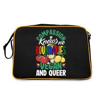 La compassion ne connaît pas de frontières - végétalienne et queer - Sac Retro - noir/or - Dos