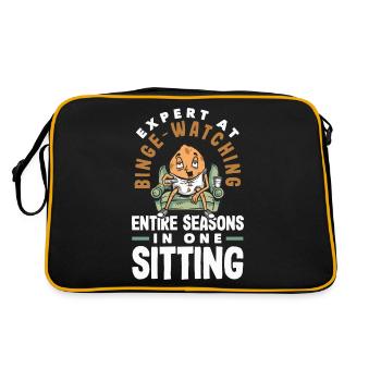 Expert at Binge-Watching Funny Potato - Retro Bag - black/gold - Back
