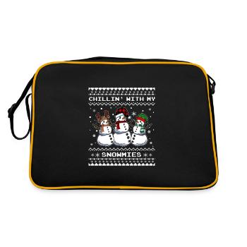 Snowmies Noël Bonhomme de neige laid Noël - Sac Retro - noir/or - Dos