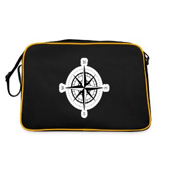 Boussole avec rose de boussole pour la navigation - Sac Retro - noir/or - Dos