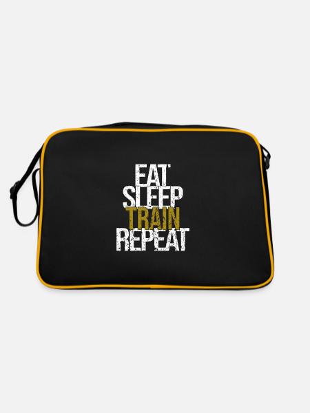 Manger la répétition du train de sommeil - Sac Retro - noir/or - Dos